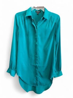 Express Pleated Shoulder Relaxed Tunic Portofino Shirt